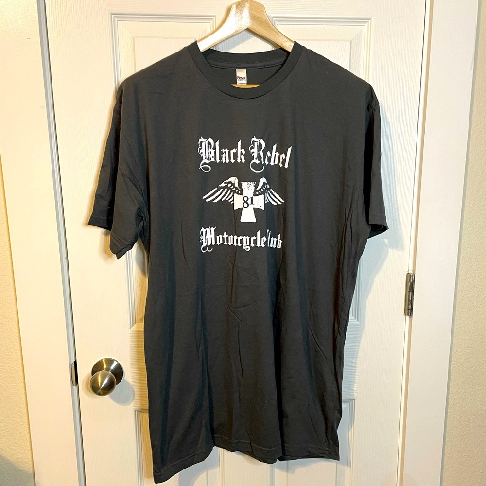 NWOT Royal Apparel gray Black Rebel Motorcycle Club BRMC winged cross tee sz 2XL